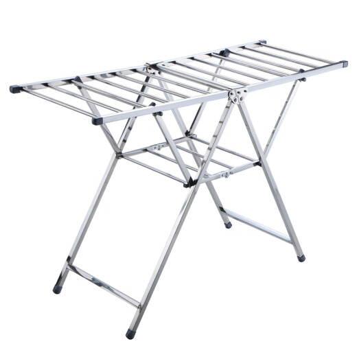 Good wife clothes drying rack floor-standing folding wing-shaped clothes rack stainless steel clothes drying rack silver D-2006A