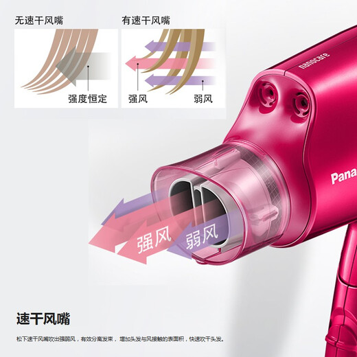 Panasonic hair care machine Nanoyi hair care constant temperature hair care air water film hair dryer hair dryer constant temperature hair care EH-NA46VP rose red