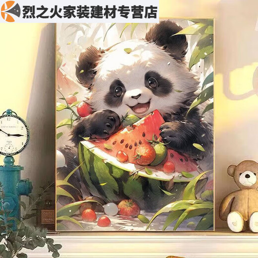 CLCEY数字油画diy可爱小猫咪手工填色解压萌宠丙烯生日礼物装饰画猫咪 熊猫A2677