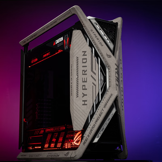 华硕（ASUS）ROG GR701创世神 白色机箱吹雪 EVA系列定制 UV喷绘改色全塔主题定制机箱 翻毛皮定制ARGB全套灯板 黑色创世神+灰翻毛皮+黑色镭射灯板