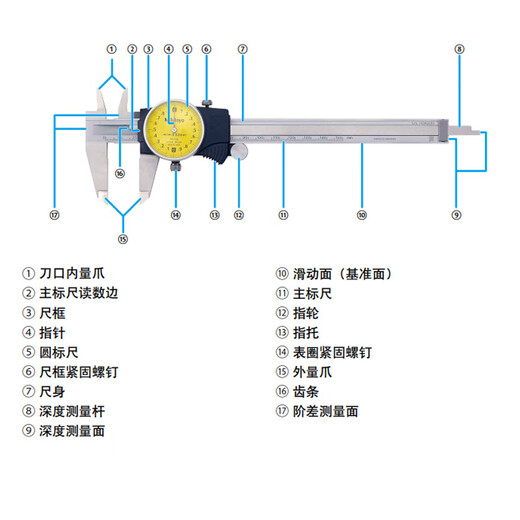 Mitutoyo Mitutoyo caliper with watch, vernier caliper, high precision 505-745/0-300mm/0.02mm black shell, officially authorized by Mitutoyo
