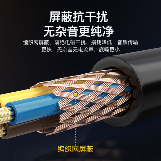 Akihabara (Choseal) Fieber-Grad Einkristall Kupfer-Audiokabel mit Nervendrahtschildschicht Anti-Interferenz HiFi Soundqualität Home Audioverstärker Audioverbindung Kabel American Standard Audio Dedicated Power Kabel QS9901 3 Meter