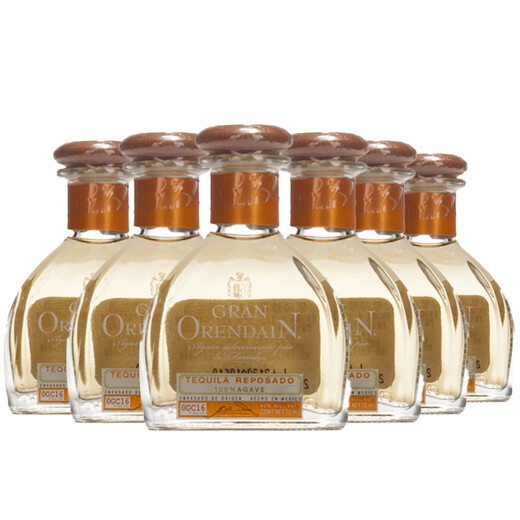 Ou Shuai small bottle of foreign wine, tequila wine companion wine version, souvenir 6 bottles, bartending base wine, imported original bottle, treasured 100% tequila gold 50ml*6