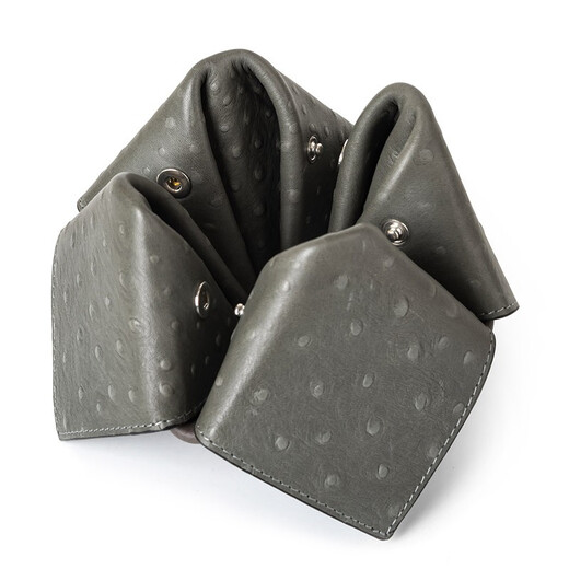Sharphan (Savinelli) Italienischer Sharphan-Pfeifenhalter aus Südost, Nordwestorigami M674 Viertüriger Lederpfeifhalter Herrengeschenk Silber Grey-Hole