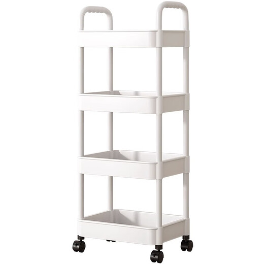 Nifeng trolley storage rack floor-standing kitchen bathroom mobile snack bathroom multi-layer bedroom bedside storage storage rack 3 layers white - small size 18cm