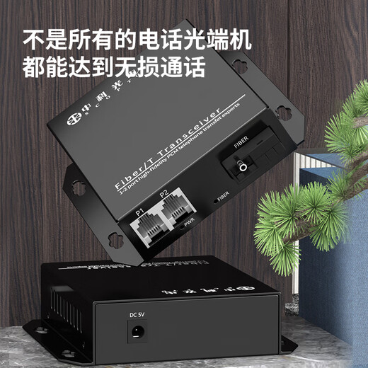 Zhongke Optoelectronics Telephone Optical End Machine RJ11 Telephone Fiber Optic Transceiver PCM Telephone Voice to Fiber Optic Transmission Converter Extender 2-channel Telephone SC Interface ZK-2P- 20KM km