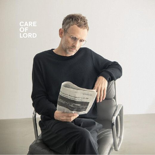 CARE OF LORD Artist Series Merino High Weight Cotton Wool Men's Autumn and Winter Round Neck Pullover Sweater 5608 Black 2XL