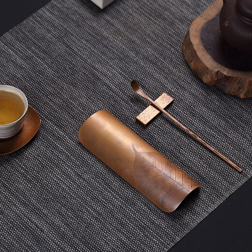 HAOMINGTIAN tea set handmade copper chiseled teaspoon three-piece set creative tea rules tea lotus tea spoon tea ceremony zero three-piece tea set