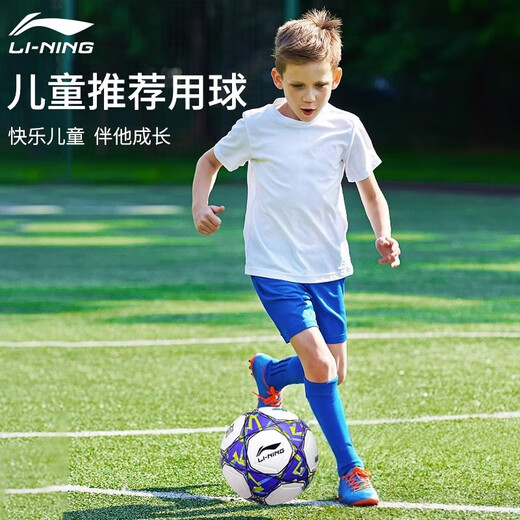 
Li Ning Football No. 5 4 Adult Children's Standard Training Competition Football for Junior High School Students No. 5/Standard Machine Sewing/Platinum 671-1