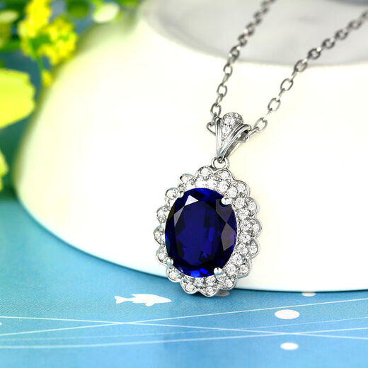 Xuanyong sapphire pendant necklace 18k gold plated 925 silver inlaid with colored gemstones tanzanite jewelry necklace women picture color 40cm pendant with silver chain