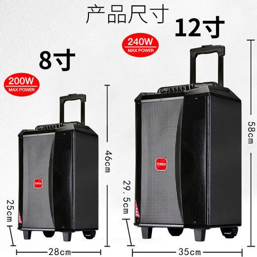 Wanlida audio outdoor home singing square dance bluetooth high power outdoor karaoke dancing high volume speaker home 9028B wireless U segment microphone pull rod audio Shenwu ll generation 12 inch-U segment microphone 2 + bracket