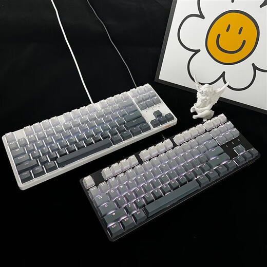 FE87/104RGB colorful backlight wired wireless mechanical keyboard e-sports game tea red plug-in shaft 87 polar day black tea shaft three-mode wireless monochrome white light fixed