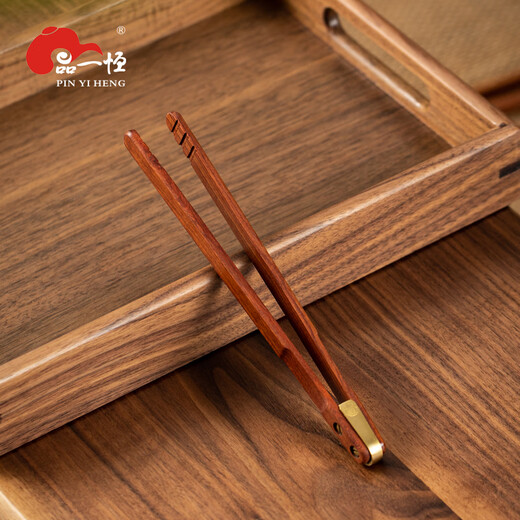Pinyiheng Chinese solid wood tea clip Kung Fu tea set accessories tea ceremony non-slip cup clip tea drinking tools tea brewing tea cup tweezers fine red sandalwood tea clip