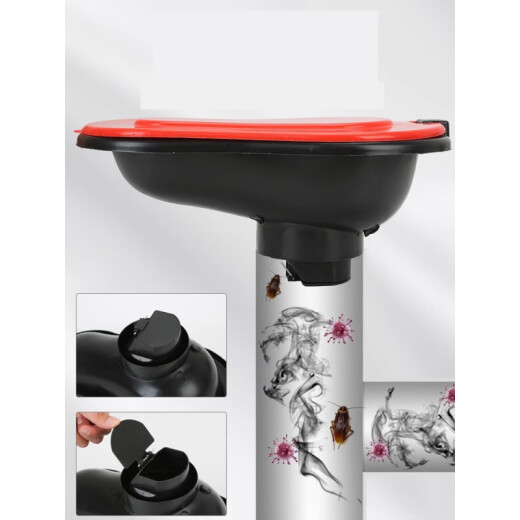 Hualeji temporary toilet installed for house construction workers, disposable toilet, simple squat toilet, universal plastic toilet, free new thickened black bottom [red lid] 1 piece