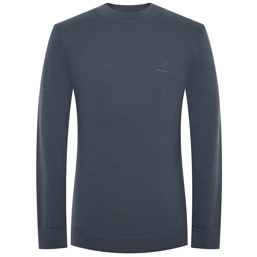 Announcement bird round neck pure wool sweater casual men pullover long sleeve base knitted sweater EBY233011U gray 50
