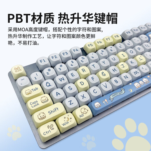 Logitech [Haipi Kitten] K845 Keyboard mécanique Gamiage Keyboard Office Clavier de bureau en taille réelle Backlight E-Sports Poulet Keyboard Moa High Ball Keycap K845 Tea Shaft-Haipi Kitten