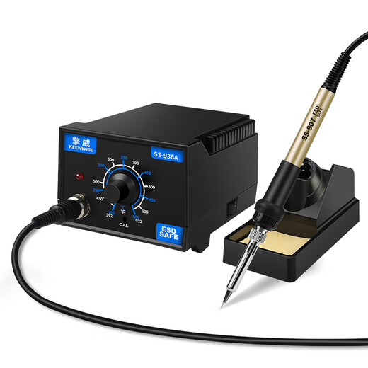 Qingwei constant temperature electric soldering iron 936 soldering station adjustable temperature 60W internal hot iron anti-static lead-free digital display soldering station 936B official standard (knob model)