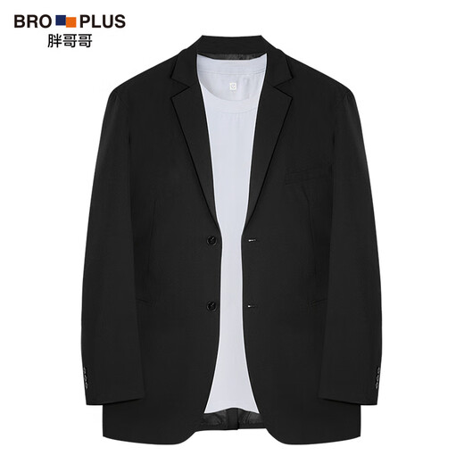 Fat Brother Plus Size Men's Black Gold Light Luxury Series Men's Casual Suit Jacket Plus Fat Extra Large Business Formal Wedding Suit Black Single Suit (Thick Style) 6XL (270-300Jin Jin is equal to 0.5kg)