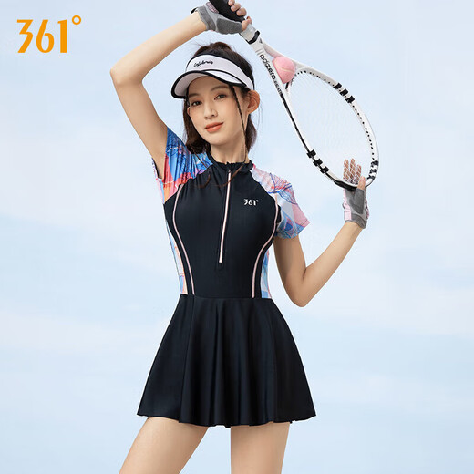 361 Swimsuit for women, conservative one-piece skirt style, large size, covering the flesh and showing slimming, women's swimsuit, hot spring beach swimsuit, sun protection and breathable