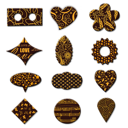 Food chocolate transfer paper DIY baking printing cake decoration plug-in edge mold biscuit transfer paper Yellow 1002