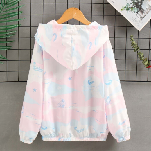 Ropa para niños de la marca Disney Ropa de protección para el sol para niños para niñas chaquetas de verano para niñas ropa de verano de moda ropa de piel con capucha mediana y niños grandes f9930 rosa 150