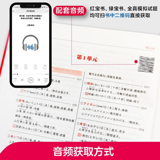 日语红蓝宝书系列 红宝书蓝宝书新日本语能力考试N3套装 文法语法 文字词汇(详解+练习）（套装共2册）红宝书赠音频
