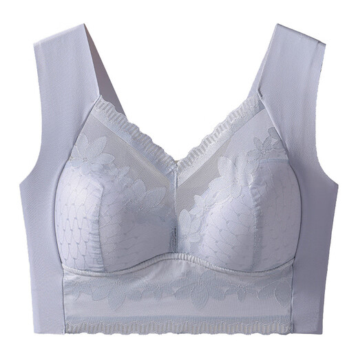 York Rabbit (YueKeTu) traceless beautiful back lace underwear for women without steel ring fixed integrated side-closing vest-style large-size bra 829-Black M [recommended 80-100Jin [Jin equals 0.5 kg]]