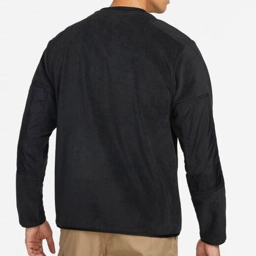 耐克（NIKE）卫衣男士春秋季外套摇粒绒保暖运动服时尚圆领休闲套头衫 DD4855-010黑色  M