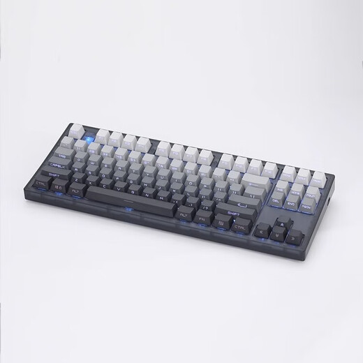 Belly Spirit Mk870pro Blackberry Ladering Mechanical Teclado mecánico Bluetooth Wireless Game de computadora personalizado Oficina silenciosa [Modo único] Obsidian Pro + Polar Day Lading Tea Scroll 87 Keys
