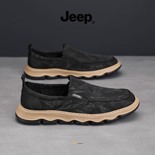 Jeep Men's Shoes Summer 2025 Nuevos zapatos de lienzo para hombres de suela suave y transpirable para hombres, zapatos de hombres perezosos modernos 39