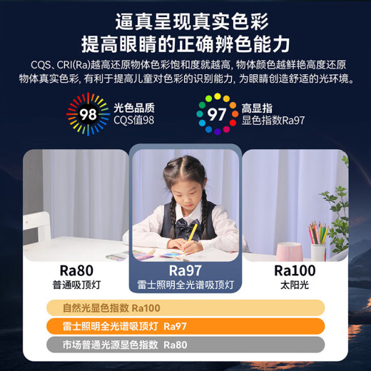 雷士LED吸顶灯全屋客厅餐厅卧室灯全光谱护眼创意线条灯饰灯具 浮岚 54W 14㎡内适用 1390lm 壁控圆灯