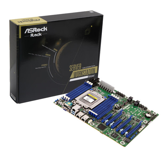 ASRock Rack  永擎服务器工作站主板LGA4094 AMD7002/7001 绿色