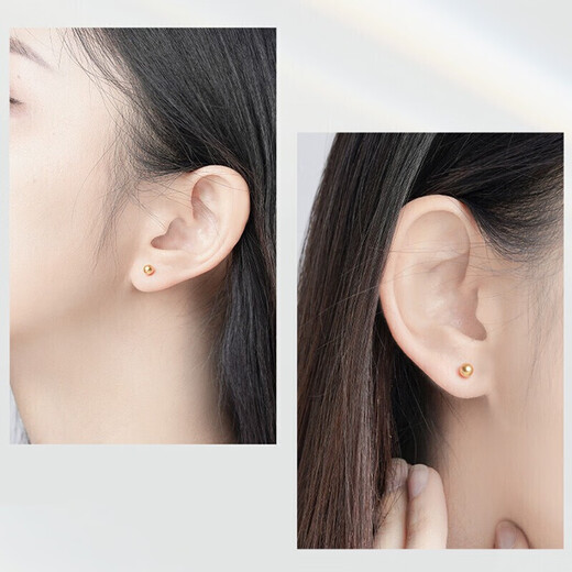 Old temple gold earrings, ancient rhyme gold earrings, ancient craftsmanship, small golden beans as a birthday gift to my girlfriend