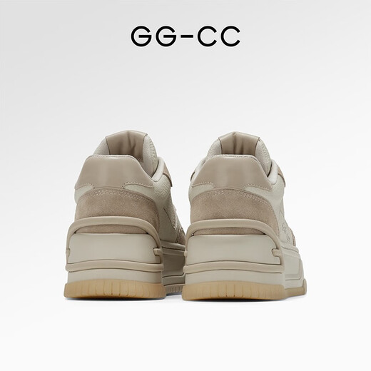 GG-CC【回归至简】 真皮厚底松糕百搭熊猫鞋女新款休闲板鞋 G23X9738 咖色 35