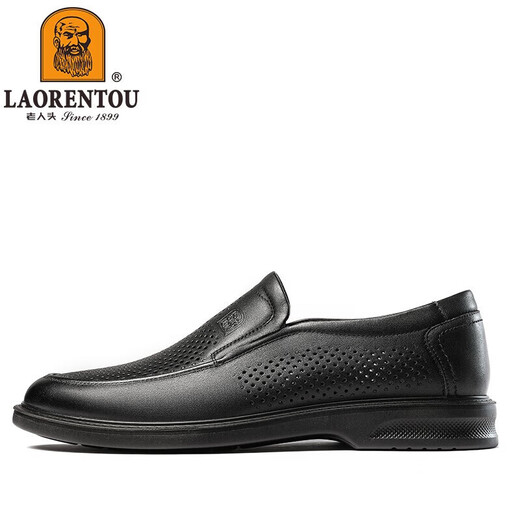 Zapatos de cuero para hombres Old para hombres (Laorentou) Summer Hollow Casual Shiphide Foothide Faith Shoes Shoes LL12027 Negro 40