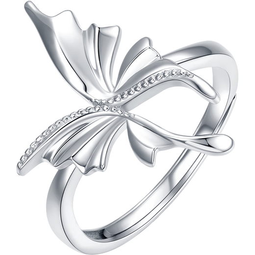 Saturday Fu PT950 Platinum Ring Female Butterfly Ring Birthday Gift B0113314 No. 12 About 4.72g