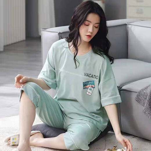 Mobeihai pajamas for women in summer 2025 new short-sleeved cropped pants set Korean cartoon students can wear home clothes outside. Short-sleeved cropped pants 679 M Recommended 80-90 Jin [Jin equals 0.5 kg]