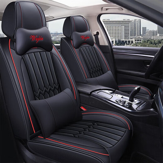 悟界标致408x 508l 408 5008 2008 301 308 307专用坐垫全包围座椅套 全皮款-黑绿色-豪华版 标致专用/整车五座