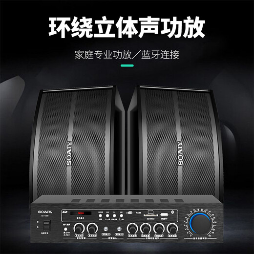 索爱（soaiy）CK-M68 H款套装 10英寸家庭影院KTV音响套装家用商用会议设备卡拉ok专业功放机低音炮蓝牙音箱