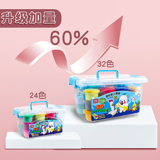 
True Color (TRUECOLOR) 32 Color Ultra Light Clay Gentle Soft Children Student Handmade DIY Colorful Mud Plasticine Clay Set Children's Toys Boys and Girls Birthday Gift 2415