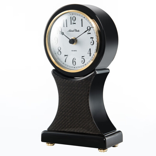 Hermle Clocks European simple and high-end desktop small clock living room home desktop clock Hemler quartz movement HD-QT202 Charcoal black-piano paint