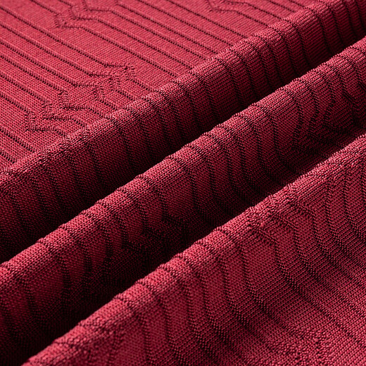 MONTAGUT light luxury series French elegant men's summer refreshing short-sleeved bright silk polo 9195 burgundy KA6 [recommended to choose one size larger]