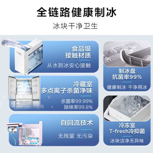 TCL Ice Kirin King 515 liter cross four-door original molecular magnetic fresh dual system automatic ice making ultra-thin zero-embedded refrigerator large capacity household refrigerator trade-in R515T15-UQBS