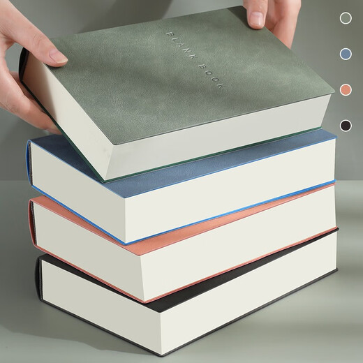 FARAMON A5 Épaissifié Notebook 736 pages A4 en cuir souple de haute valeur simple Extraits d'étudiants peut être personnalisé A4-bleu [Blank 736 pages]