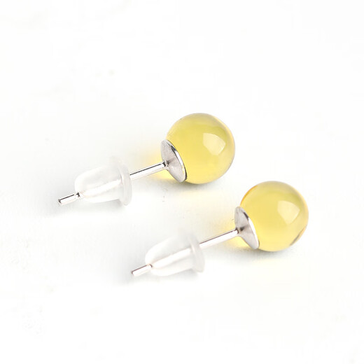 MUJUE Blue Amber Earrings, Amber Earrings, Beeswax Earrings, Women's Versatile Birthday Gift, Silver-Inlaid Earrings, 925 Silver for Girlfriend, Pair of Earrings