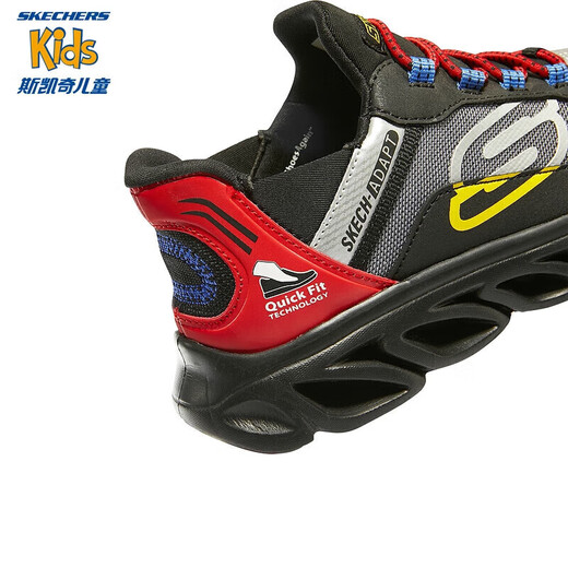 Skechers斯凯奇儿童闪穿鞋儿童跑步鞋秋季童鞋一脚蹬男童运动鞋403840L