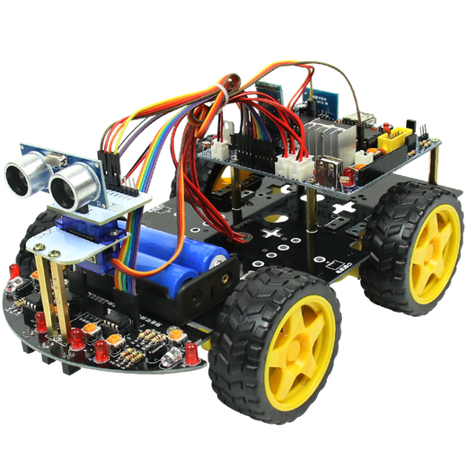 CreateBlock -Programmierroboter Intelligentes Auto C51 Microcontroller Kit WiFi Video -Überwachungsgeschwindigkeitsmessung Tracking Barrier Fernbedienung Light Search Bluetooth WiFi4 Paket One Skala -Teile