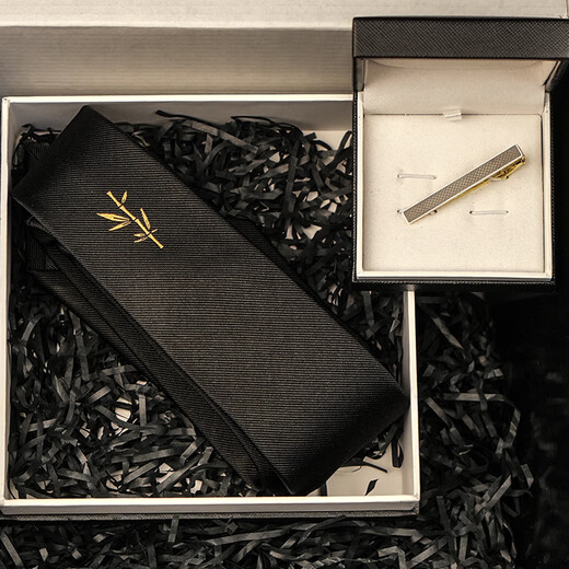 GIEVES CHARLES [light luxury gift box] BBK men's gift tie and tie clip set for boyfriend BBK gift box