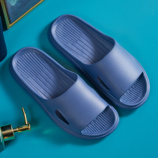 Yunyouli (yunyouli) indoor non-slip soft sole outer wear home glossy bathroom slippers non-slip bathing sandals 2113 blue 40-41
