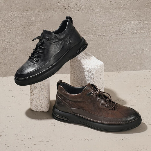 Belle Fashion Commuting Business Leather Shoes Men's Autumn Lace-up Comfortable Casual Leather Shoes 8CS01DM3 Pre-sale Black Single Liner 41 (255mm)